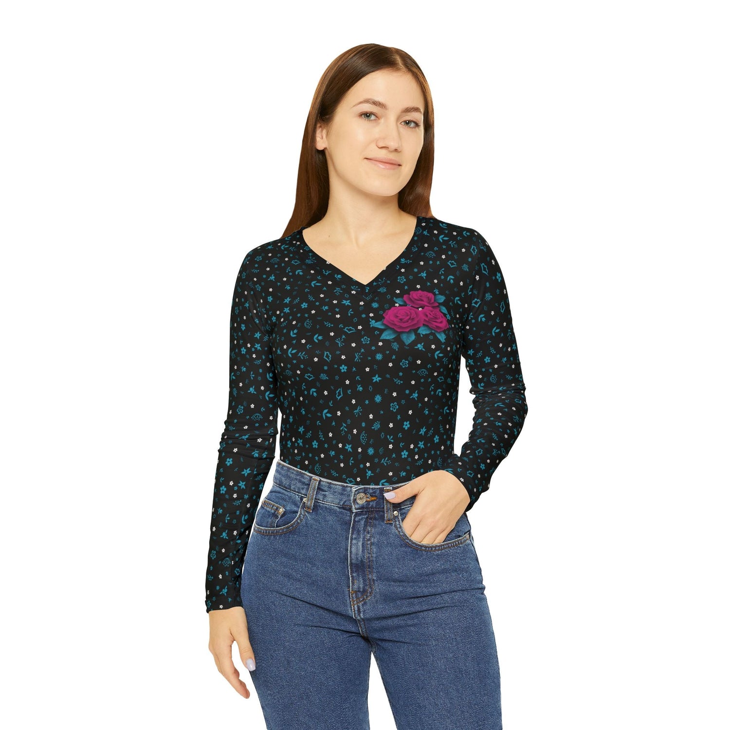Women's Long Sleeve V-neck Shirt
